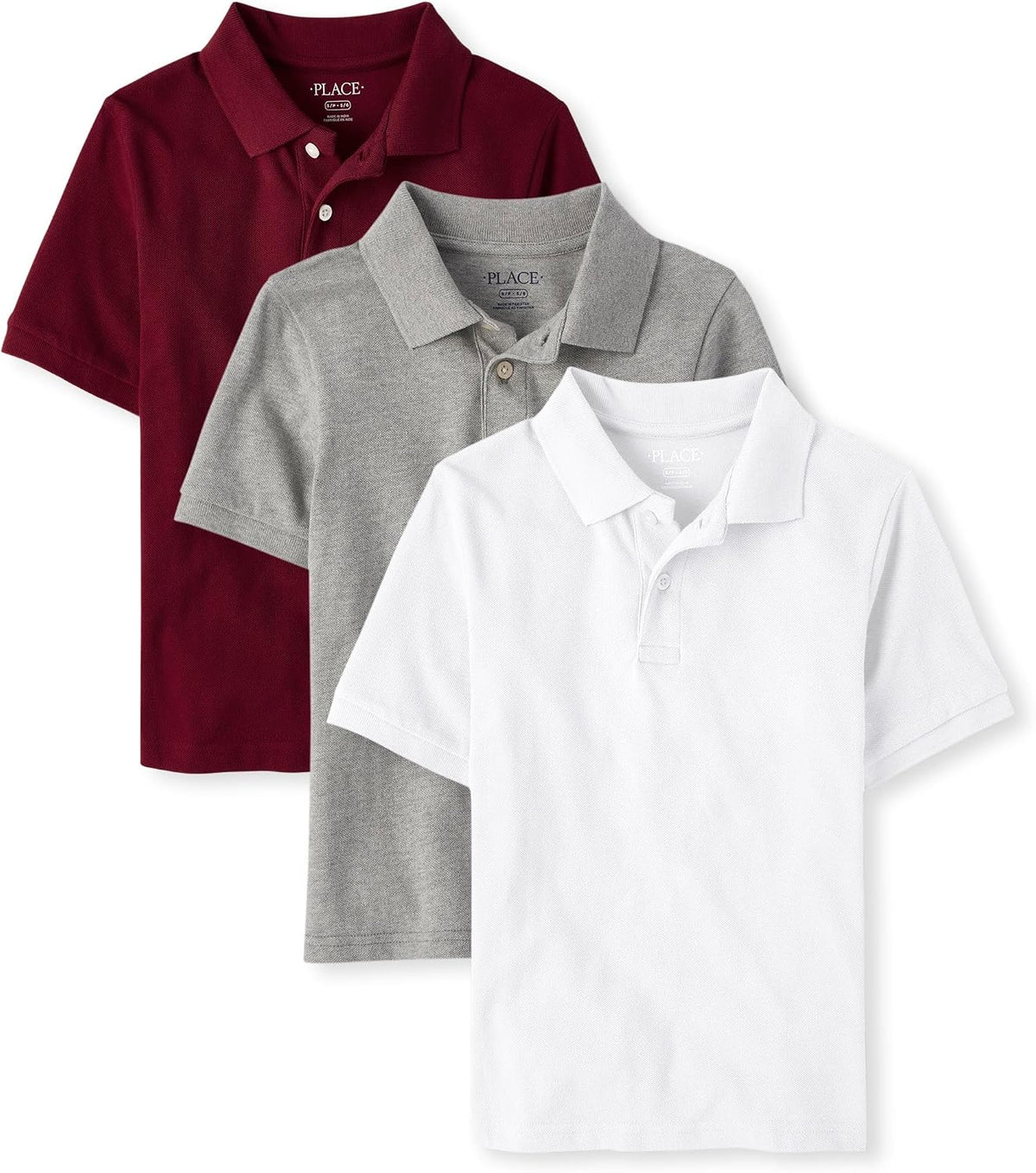 The Children's Place Boys' Short Sleeve Pique Polo, 3 Pack
