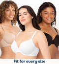 Fruit of the Loom Women’s Cotton T-Shirt Bra, Underwire, Multipack