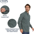 Chaps Men's Classic Fit Long Sleeve Button Down Stretch Poplin Casual Shirt
