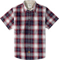 Dubinik® Mens Short Sleeve Button Down Shirts 100% Cotton Plaid Men's Casual Button-Down Shirts with Pocket