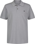 Calvin Klein Boys Short Sleeve Micro Pique Solid Polo, Button Closure, Soft & Comfortable