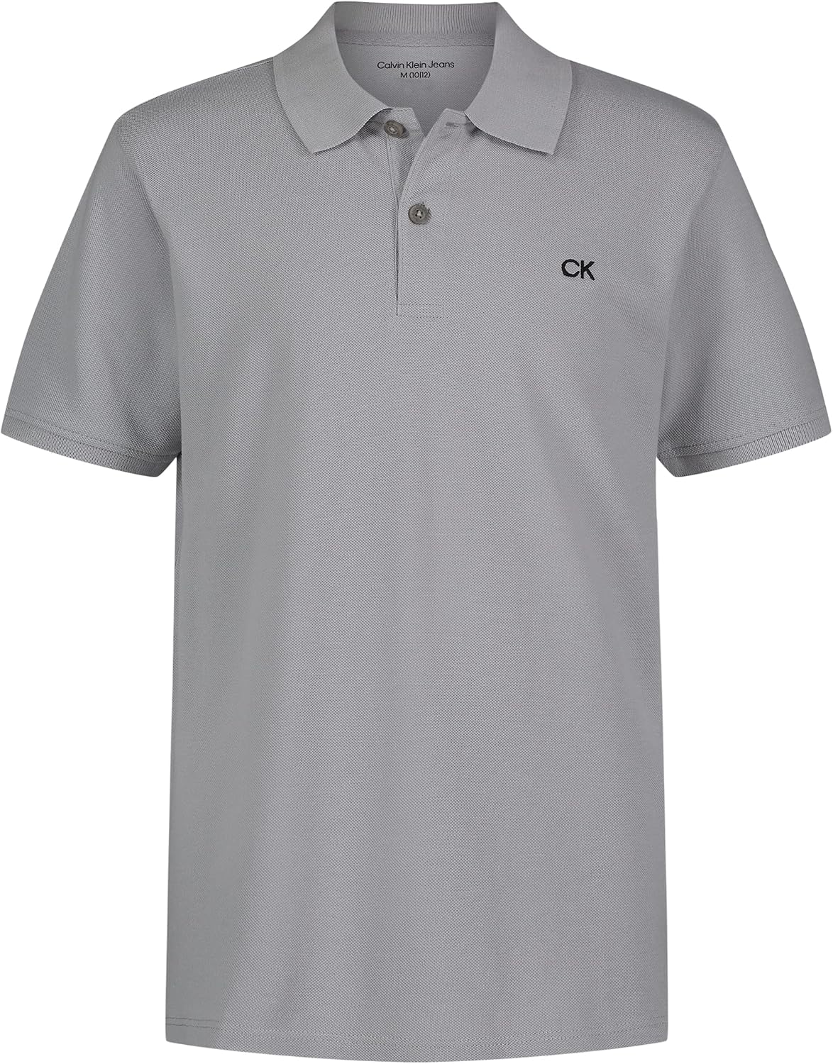 Calvin Klein Boys Short Sleeve Micro Pique Solid Polo, Button Closure, Soft & Comfortable