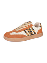 Load image into Gallery viewer, Retro Color-block Lace-up Flat Sneakers – Women's Round Toe PU Mesh Shoes