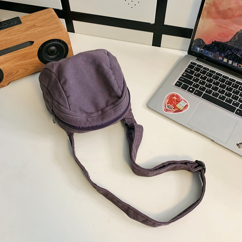 Retro Harajuku Canvas Crossbody Bag – Artistic Streetwear Commuter Bag for Women