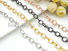 Load image into Gallery viewer, 8x10mm Twisted Texturized Tubed Chain by Yard, sku#E510