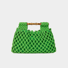 Load image into Gallery viewer, Hollow-out Bamboo-Section Handle Handwoven Small Square Bag