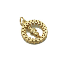 Load image into Gallery viewer, CZ Round Ring with Lady Charm, Sku#JL70