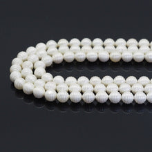 Load image into Gallery viewer, 12mm White MOP Carved Ball Beads, Sku#T173