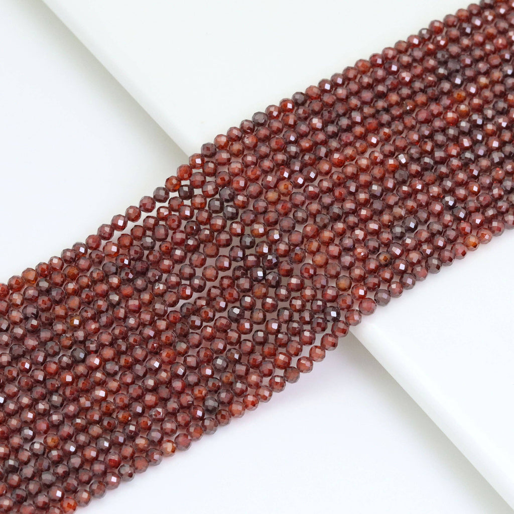 Dark Brown CZ Round Faceted Beads, Sku#U1868