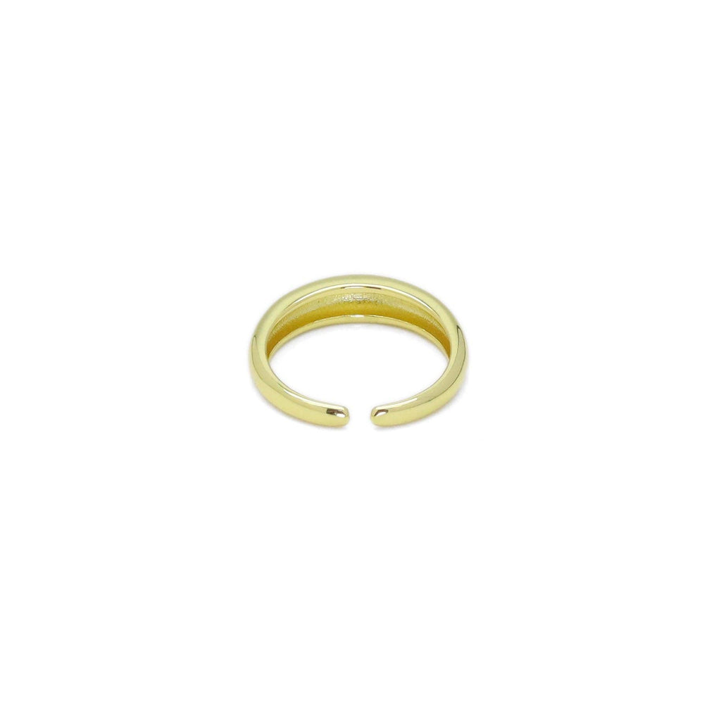 Gold Silver Dome Adjustable Ring, Sku#A159