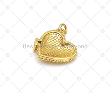 Load image into Gallery viewer, CZ Micropave Colorful Enamel Love Word On Heart Shape Pendant, 18K Gold Filled Heart Charm,Necklace Bracelet Pendant, 16x14mm, Sku#JL54