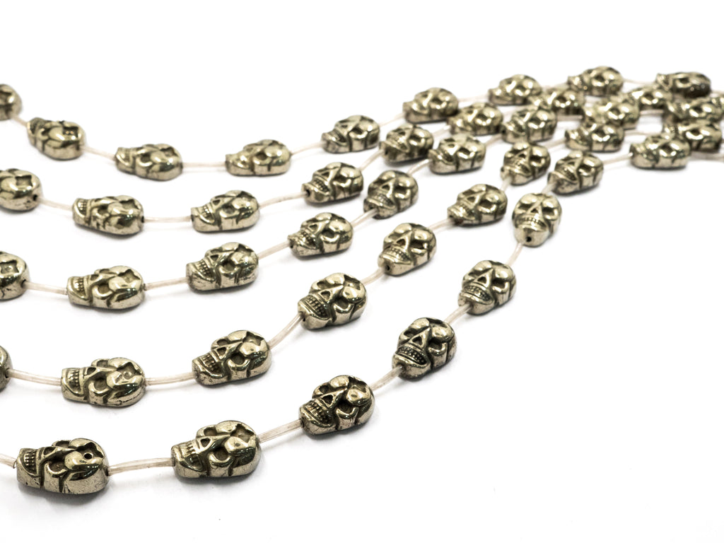 13pcs Natural Pyrite Skull Beads13x18mm, Wholesale Pyrite Ge