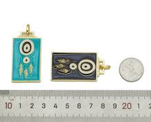 Load image into Gallery viewer, CZ Enamel Evil Eye On Rectangle Pendant, Sku#JL98