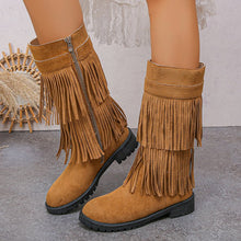 Load image into Gallery viewer, Women's High-Shaft Tassel Boots | Casual PU Leather Side Zipper Boots