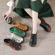 Load image into Gallery viewer, Women's Ethnic Floral Print Low-Top Sneakers | Elastic Band Casual Shoes