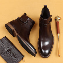Load image into Gallery viewer, Men's Genuine Leather Ankle Boots - Business Formal Square Toe