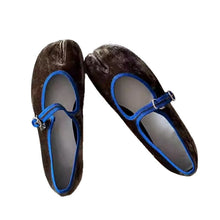 Load image into Gallery viewer, Women's Corduroy Ballet Flats | Single Strap Round Toe Slip-On Shoes