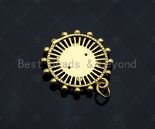 Load image into Gallery viewer, CZ Micro Pave Cross Arrows On Ferris Wheel Charm/Pendant, Round Wheel Shape Charm, Pave Pendant, Gold plated charm, 20mm, Sku#LK127