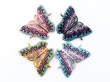 Load image into Gallery viewer, CZ Micro Pave Mixed Color Butterfly Connector 20x25mm, CZ Pa