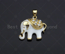 Load image into Gallery viewer, Enamel Thailand Elephant charm, Black White Red Turquoise Enamel Pendant, Enamel Elephant charm, Animal  jewelery, 19x22mm,sku#LK63