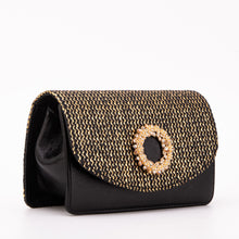 Load image into Gallery viewer, The Valencia Black &amp; Gold Handbag
