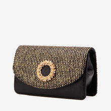 Load image into Gallery viewer, The Valencia Black &amp; Gold Handbag