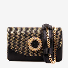 Load image into Gallery viewer, The Valencia Black &amp; Gold Handbag