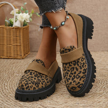 Load image into Gallery viewer, Women's Leopard Print Loafers - Plus Size Slip-On Comfort Shoes