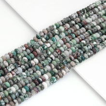 Load image into Gallery viewer, Smooth Rondelle Green Tree Agate beads, Sku#U1913
