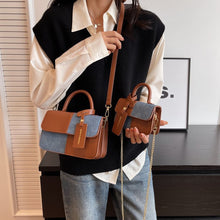 Load image into Gallery viewer, Women's Contrasting Color Patchwork Crossbody Shoulder Bag - Compact Square Handbag by Sarah Express