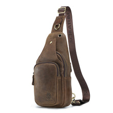 Load image into Gallery viewer, Men's Retro Genuine Leather Sling Bag – Full-Grain Cowhide Chest Crossbody Bag