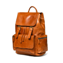 Load image into Gallery viewer, Vortex Leather Backpack: Tan Brown