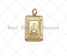 Load image into Gallery viewer, Gold Initial Letter Charm, 18k Real Gold Plated Alphabet Pendant Charm,  Alphabet Letter Rectangle Charm, Initial Charm,13x18mm,sku#F1331