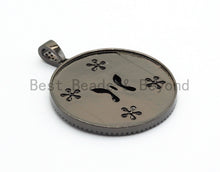 Load image into Gallery viewer, 35mm LARGE Enamel Colorful Round With Flower Butterfly Penda