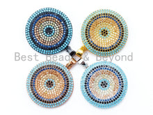 Load image into Gallery viewer, CZ Micro Pave Evil Eye Round Pendant, sku#L90