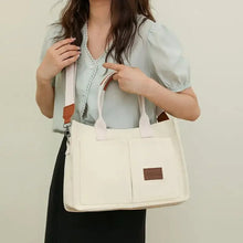 Load image into Gallery viewer, Women's Canvas Tote Bag Large Capacity Multi Pocket Shoulder Crossbody Messenger Bag