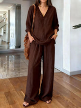 Load image into Gallery viewer, Long Sleeve Top &amp; Full-Length Pants Two-Piece Set – 9 Colors S–3XL