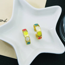 Load image into Gallery viewer, CZ Enamel Smile Face Ring, Sku#LD152N