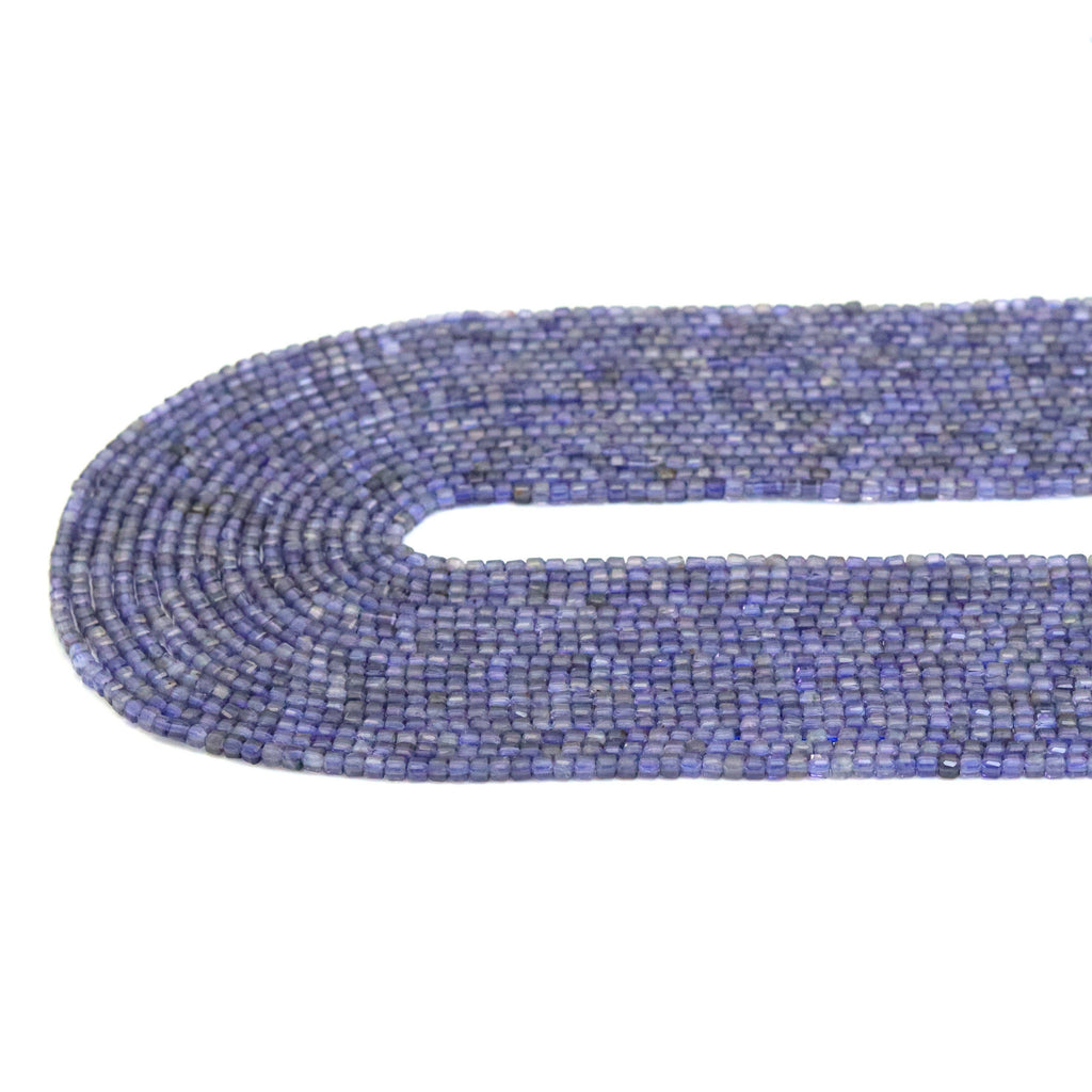 2.5mm Faceted Cube Genuine Iolite Beads, Sku#U1929