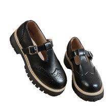 Load image into Gallery viewer, Women's Retro British Chunky Heel Pumps | Hollow-Out Buckle Loafer Shoes