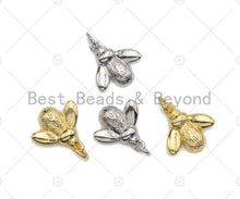 Load image into Gallery viewer, Bee Shape Pendant/Charm, Bee Cubic Zirconia Pendant, Silver/Gold Tone,15x16mm,Sku#L317