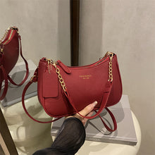 Load image into Gallery viewer, Solid Color Shoulder Bag with Zipper