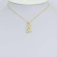 Load image into Gallery viewer, 3D Gold Rose Flower Charm Pendant, Sku#LK1158