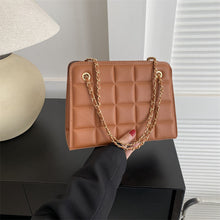Load image into Gallery viewer, Plaid Bag Womens Small Diamond-Pattern Embroidered Grid Shoulder Bag