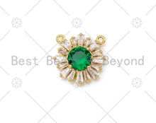 Load image into Gallery viewer, Baguette CZ Micro Pave Sunflower Shape Pendant/Charm, LK392