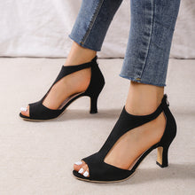 Load image into Gallery viewer, Women's Peep-Toe Platform Sandals | Back Zipper Open-Toe Heels