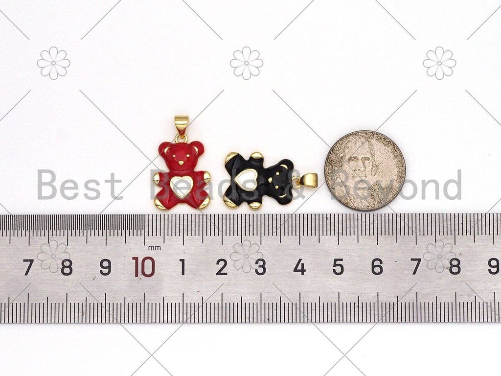 Colorful Enamel Teddy Bear Shape Pendant