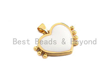 Load image into Gallery viewer, Enamel Colorful Heart With Tentacle Pendant,CZ Micro Pave Oil Drop pendant,Enamel pendant,Enamel Jewelry,24x18mm,sku#F973