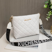 Load image into Gallery viewer, Women's Quilted Chain Crossbody Bag | Embroidered Chain Strap Shoulder Purse