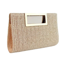 Load image into Gallery viewer, Women's Woven Chain Clutch Bag - Elegant Evening Handbag with Metal Accents